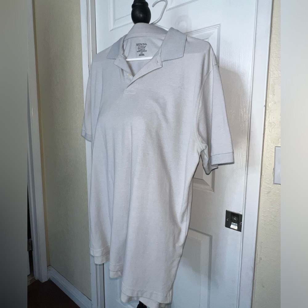 MERONA Men’s Size Large acid wash baby blue polo